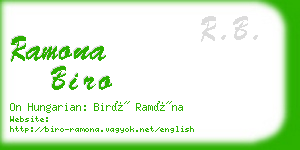 ramona biro business card